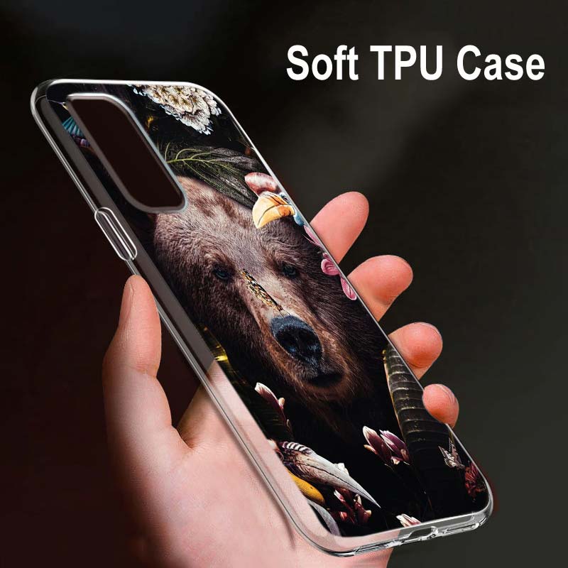 Flor Animal Tigre Para OPPO Reno7 SE 6 5 Z F 4G 5G Find X2 X3 Neo Lite Pro Plus Transparente Suave Funda de Teléfono Coque