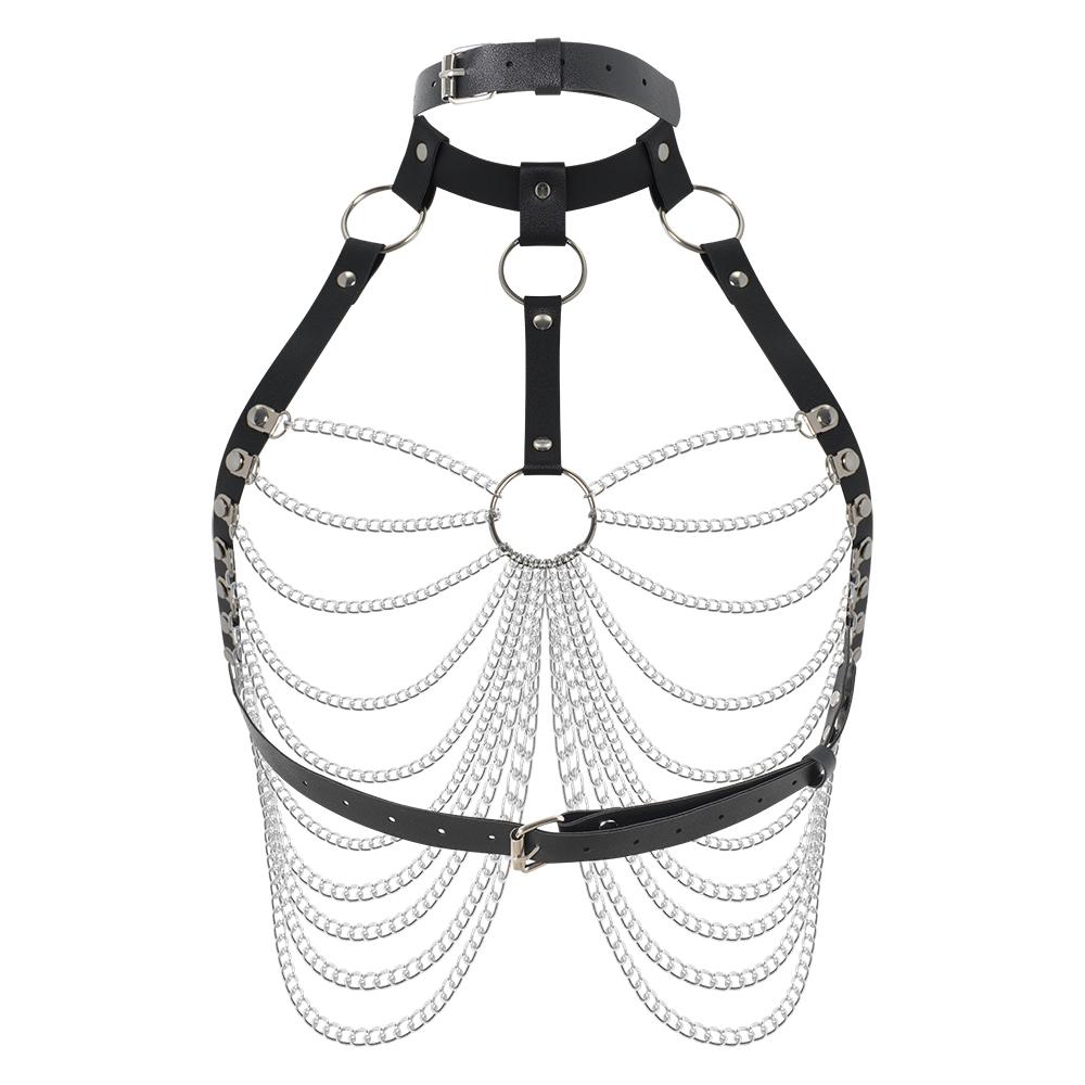 Women'S Sexy Leather Chest Decoration Tight Strap Fashion Versatile Harajuku Style Cat Face Mask Flirting Clothing Accessories