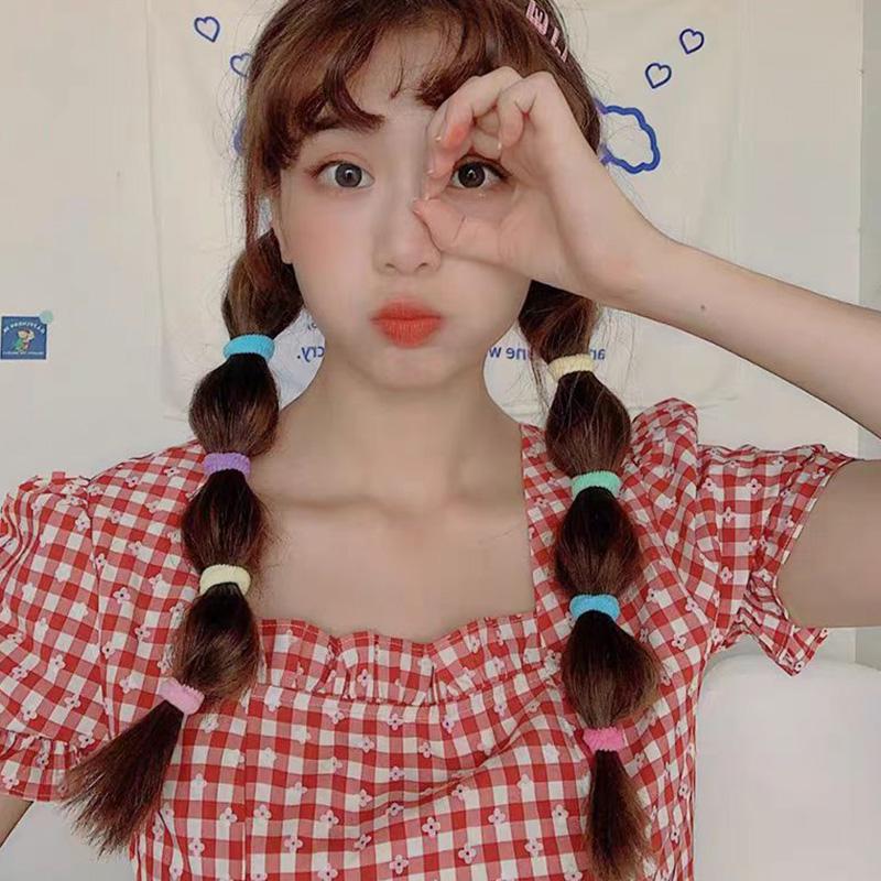 100PCS/Set 1.57in Nylon Soft Elastic Hair Bands For Women Girl Ponytail Holder Hair Tie Rubber Bands Scrunchies Hair Accessories