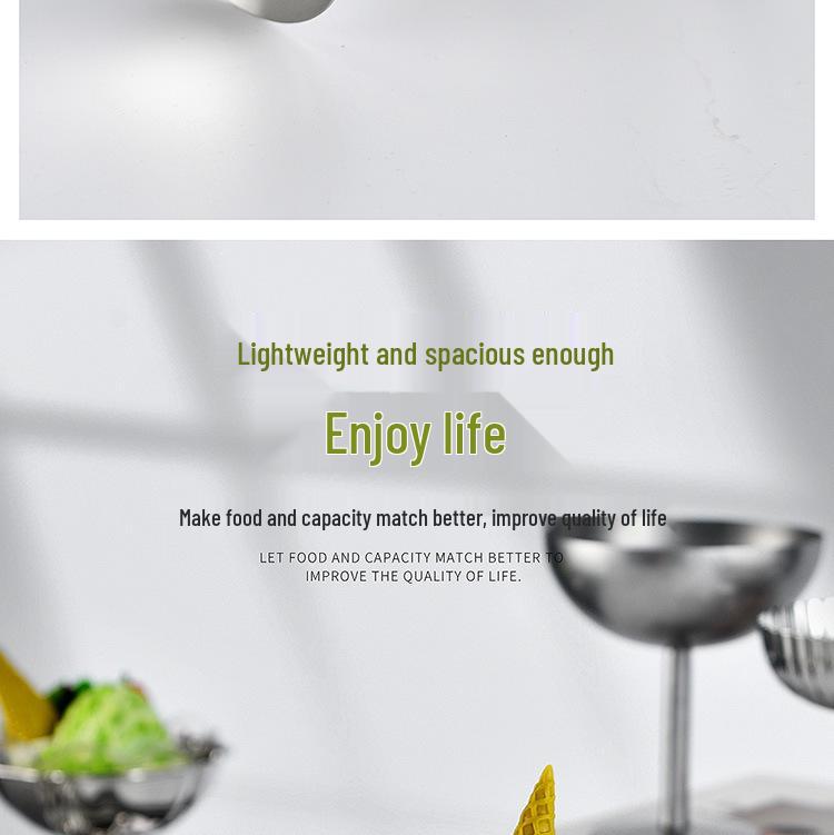 Retro nerezová dezertní miska - Styl Ins pohár na zmrzlinu a želé