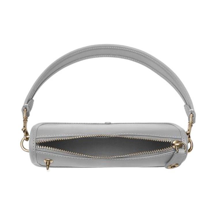 New COACH Swinger Cow Leather Crescent Bag, Pochette, Shoulder Bag, Handbag Trumpets Women's Gray C2643-B4DOY