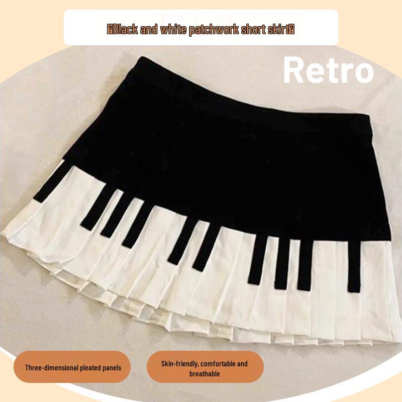 Vintage Schwarz-Weißes Klavierdesign Rock - Retro Sommer Kunst Stil