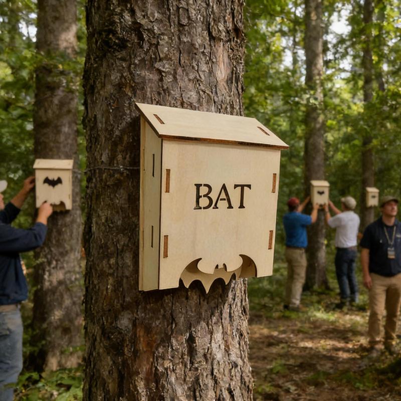 Wooden Bats House Bats Box Sturdy Quick Installation Weatherproof Decor Lightweight Wall Mounted for Park Backyard Garden