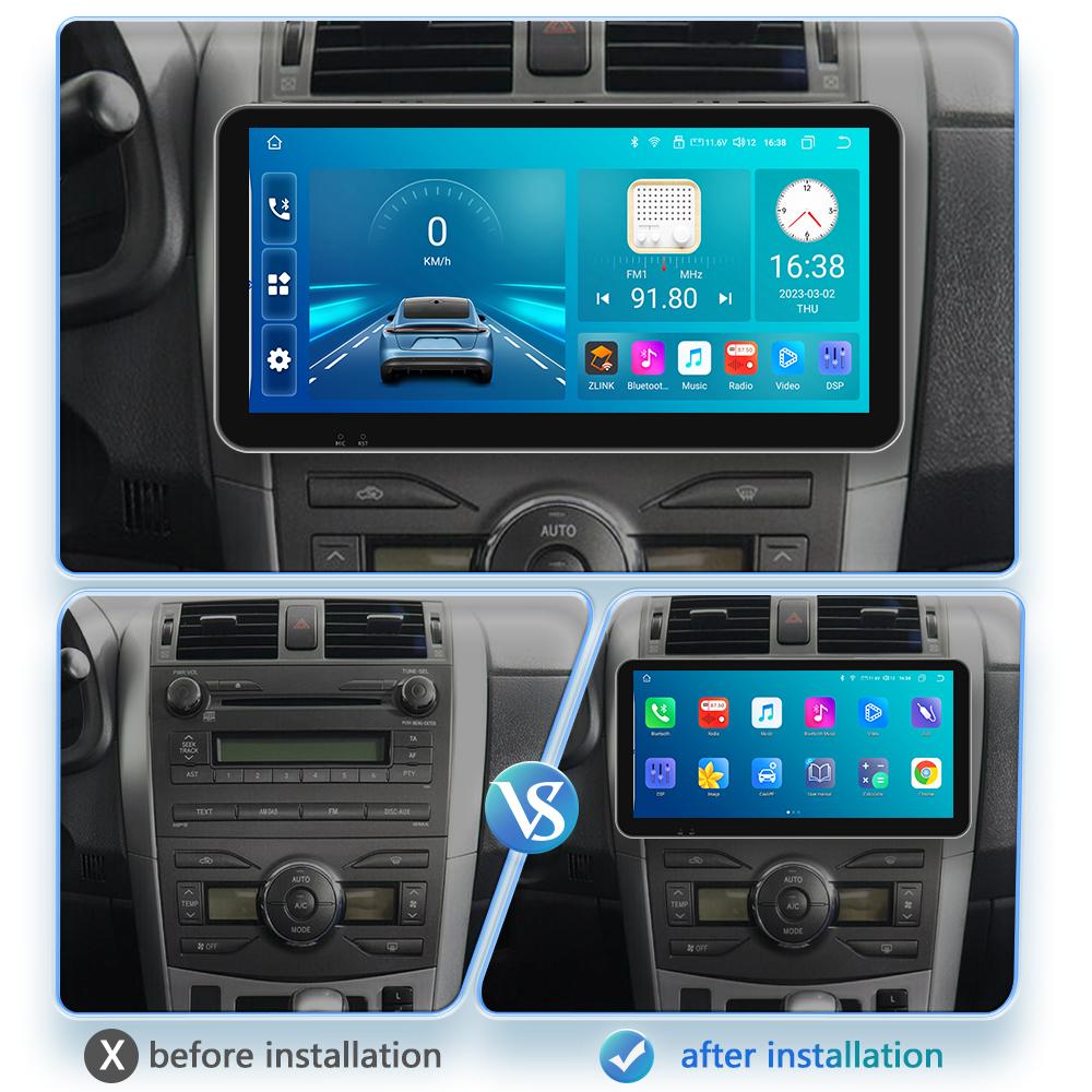 8G+128G Android Auto CarPlay Car Radio for Toyota Corolla 2007-2011 Multimedia Player GPS Navigation 2din Stereo 1280*720 Screen Autoradio Carplay 4G