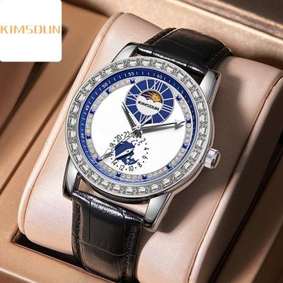 Reloj KIMSDUN New Sun Moon Star para hombre, reloj completamente automático para hombre, reloj de negocios resistente al agua, reloj mecánico de alta gama