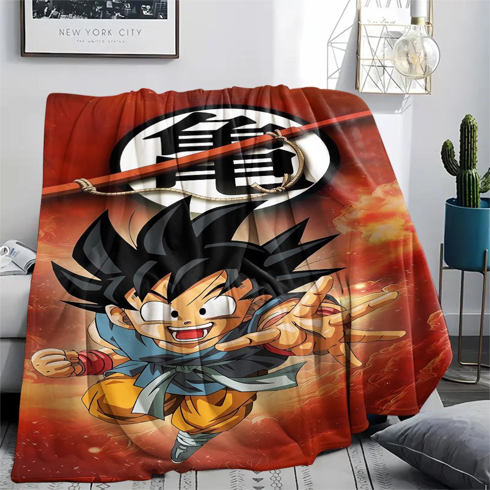 Dragon Ball character Print Flannel Blanket High quality Comfortable for All Seasons Home Decor Warmth and Comfort Perfect for Christmas Gifts