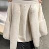 Womens Fleece Jacket Winter Warm Cardigan Double-sided Velvet Liner Stand Collar Coat
