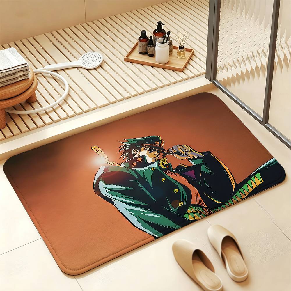 JoJo J-Jotaro Kujo Soft Comfortable Short Plush Rug Carpet mat Anti‑Slip Floor Mat Machine Washable Home Decor