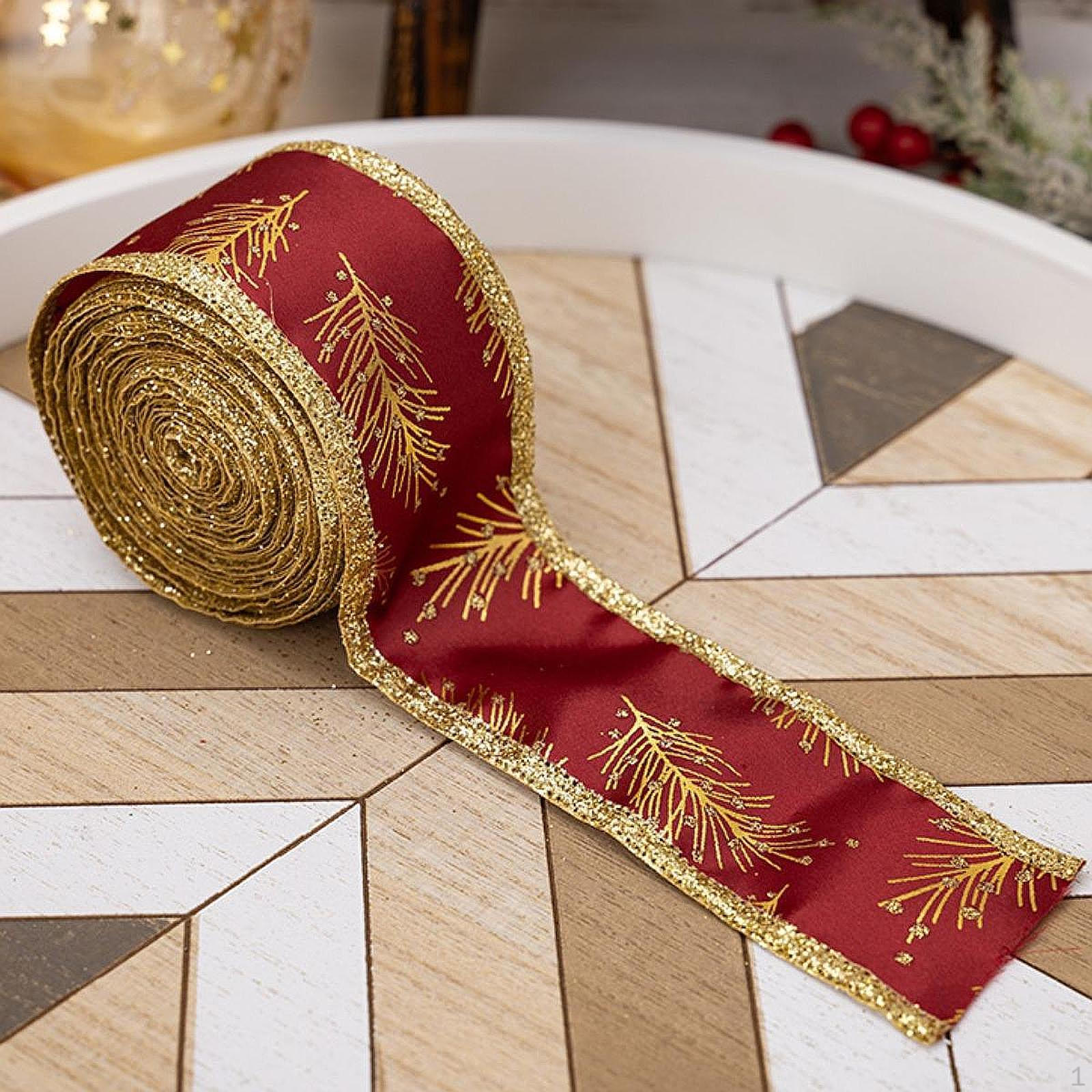 

Рождественская лента декоративная шириной 5 см для рождественской подарочной упаковки для поздравительных открыток красный