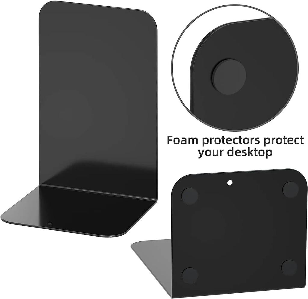 Einfacher Ins Wind-Buchständer, Metall-Desktop-Buchständer, Studenten-Buchblock, groß, verdickt, 2-teilig, Lagerregal, Schreibwaren, schwarz