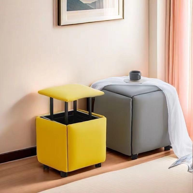 Taburete Cubo de Rubik Multifuncional - Otomana de Almacenamiento 5 en 1, Sirve como Mesa de Centro, Banco de Comedor y para Zapatos, Estilo Nórdico, silla
