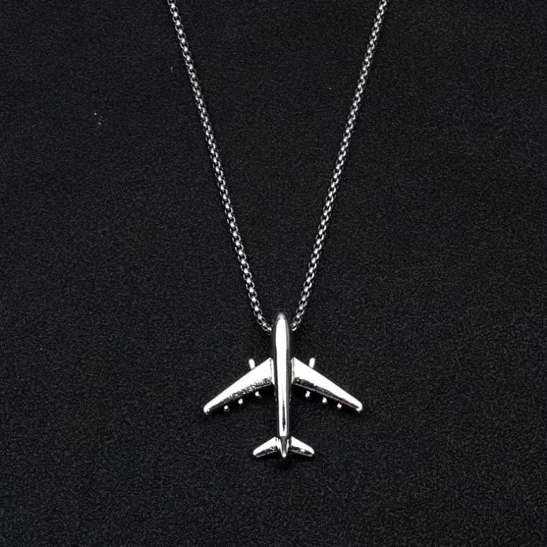 Kinder Hip-Hop Flugzeug Anhänger Halskette - Trendiger Modeschmuck für Jungen und Mädchen