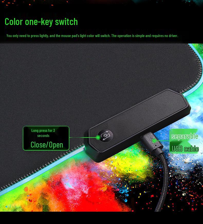 RGB LED Gaming Mouse Pad - Luminous Esports Office Accessory