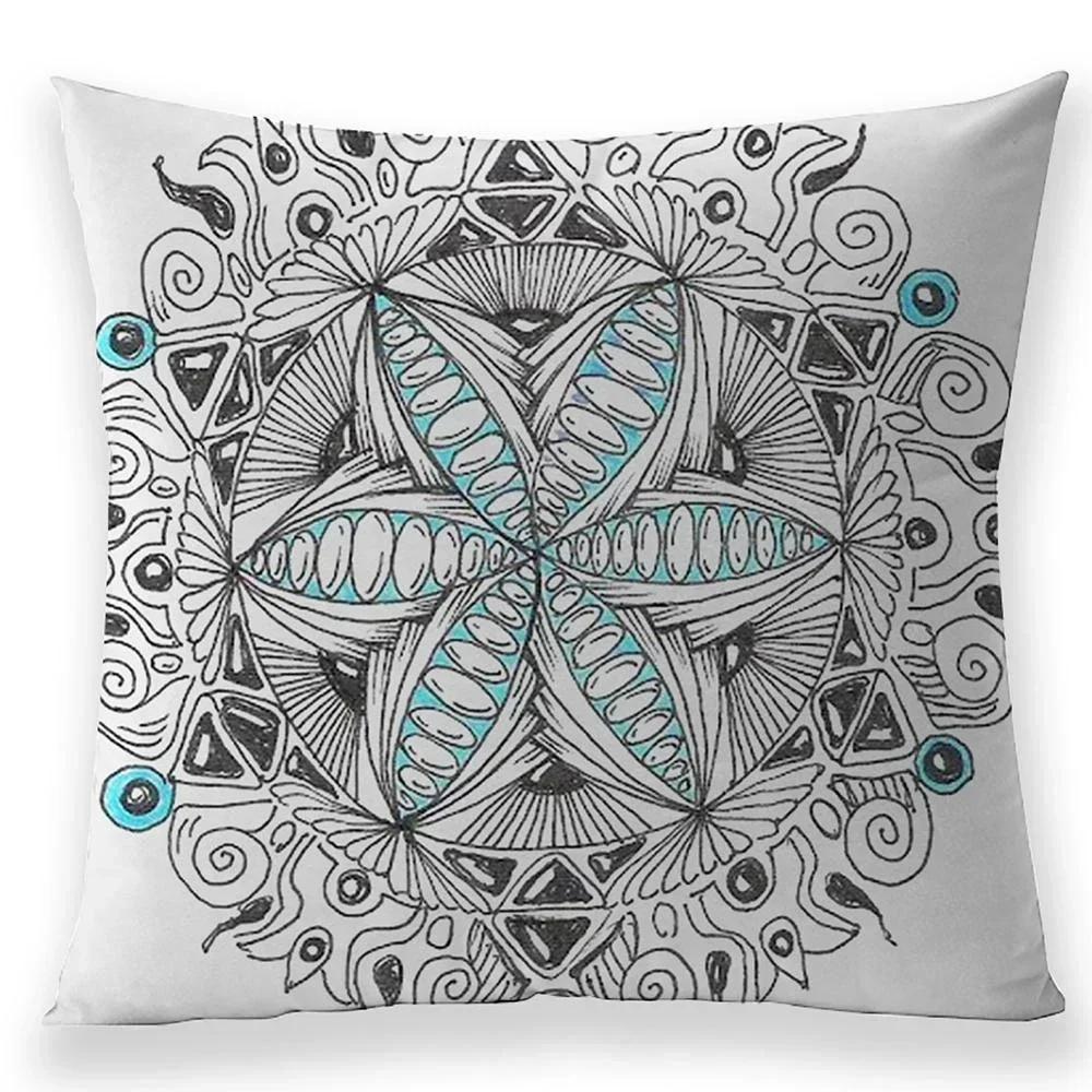 Bohemian Style Mandala Pillow Case Living Room Bedroom Seat Sofa Cushion Cover Home Decorating Linen Pillowcases 45*45 Cm
