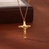 Stainless Steel Cross Necklace For Women Gold Chain Cross Pendant Necklaces Retro Religion Jewelry Gift Bijoux Femme