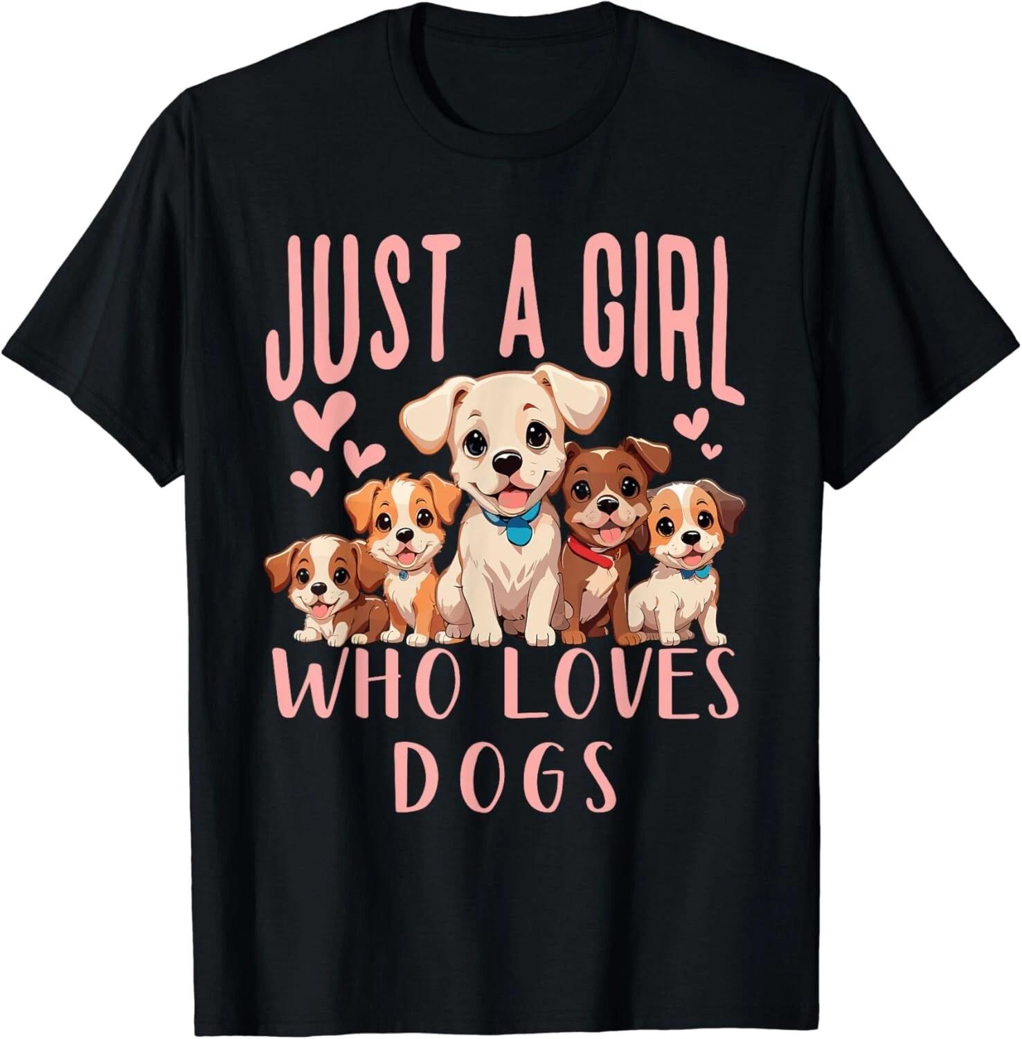 

Funny Cute Dog Puppy Lover - Just A Girl Who Loves Dogs Gift Unisex T-Shirt S