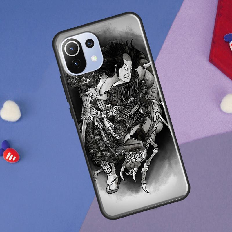 Japanese Style Samurai Art Cover For Xiaomi 14 Ultra 13 11T 12T 13T 14T Pro POCO X6 X7 Pro X3 X5 F3 F5 F6 M6 Pro Case