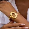 Minimalist Style 18K Gold Asymmetrical Closure Bracelet Light Luxury High-end Hand Jewelry
