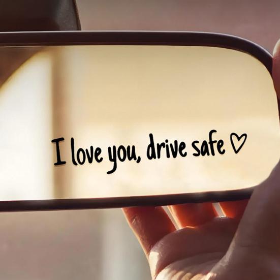 Autoaufkleber Ich liebe dich Fahr sicher Herzförmige Autoaufkleber für Fenster Rückspiegel Windschutzscheibe Stoßstange Wasserdichter Vinyl Becheraufkleber Lustig Automobil