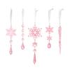 Crystal Christmas Ornaments for Tree Clear Acrylic Snowflake Icicle Ornaments with Drop Pendants for Winter Wonderland Chandelier Xmas Tree Decor