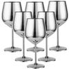 6PCS Stainless Steel Glass Cocktail Creative Metal Wine Glass Bar Restaurant Champagne Red Wine Glass Drinkware Barware Cup
