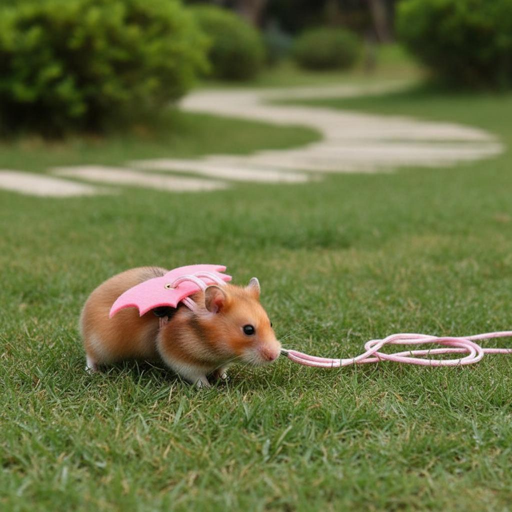Laisse et Harnais pour Hamster Anti-Fugue Laisse de Promenade pour Hamster Gilet de Promenade Sweet Soarer Extension Volante Légère Harnais pour Animal de Compagnie