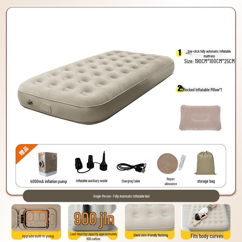 New Home & Outdoor Double Air Mattress - Thickened PVC Foldable Bed for Lunch Break
