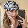 Hat Female summer leopard print zebra pattern octagonal hat duck tongue beret European and American face little painter hat
