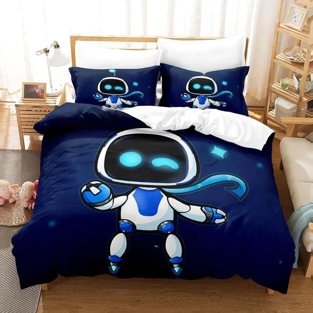 New Fashion 3D Printing  ASTRO BOT Bedding Set Cartoon Anime Three-piece Set Adult Kid Bedroom Duvet Cover Sets Home Textiles