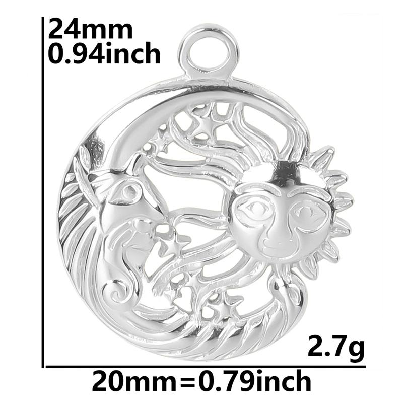 6pcs/Lot Metal Sun Pendant Sunset Sunshine Stainless Steel Charms For Jewelry Making Supplies Fashion Charm DIY Earring Necklace