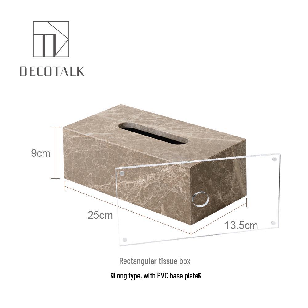 DecoTalk Wabi-Sabi Marble Bathroom Set: Matte Washbasin, Aroma Diffuser, Tissue Box