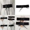 Fashionable Black Elastic Waist Belt For Women With Stylish Wide Ribbon Design