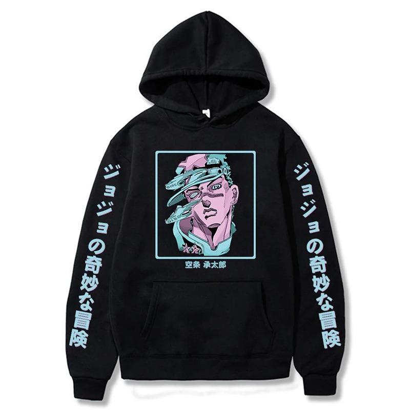 Jojo Bizarre Adventure Joutarou Printed Autumn and Spring Harajuku Crew Neck Sweatshirt Student Hoodie Autumn Fleece Hoodie