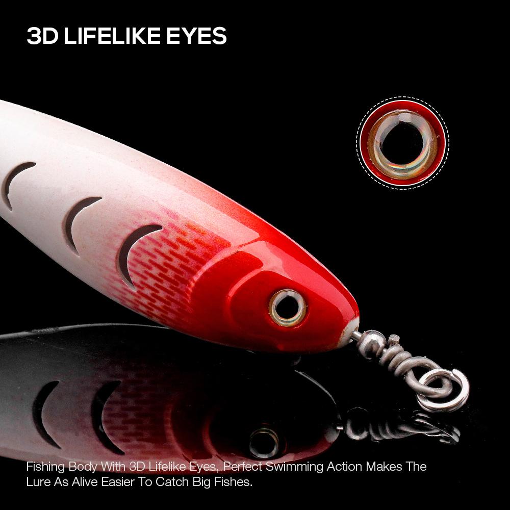 10cm 9g Topwater Pencil Lure Rotating Propeller Body Bait Floating Hard Bait for Bass Pike Surface Fishing