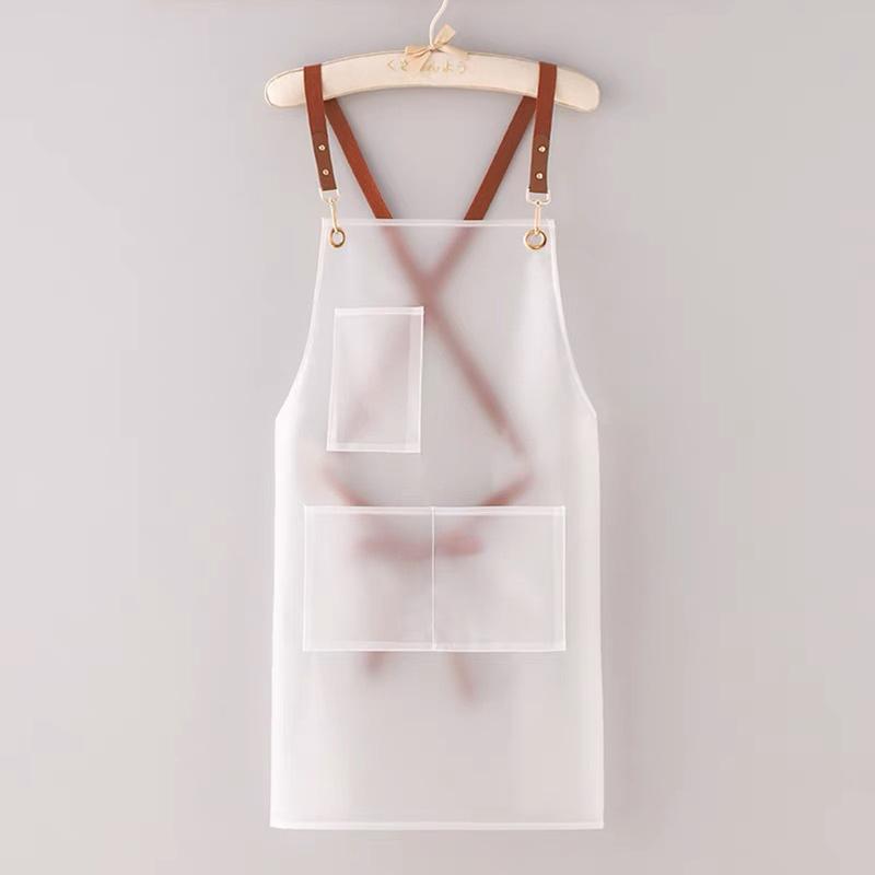 1PC Oil Resistant Durable Easy To Clean Transparent Stain Resistant Waterproof Kitchen Apron