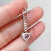 2025Sweet Lady Heart Drop Earrings Bridal Wedding Zircon with Shiny Zirconia Copper Color Accessories Graceful Fancy Gift