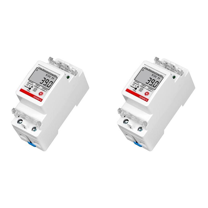 

A96I-2X 2P DIN-Rail Single-Phase Energy Meter Multifunction AC220V 5(60)A Voltage Current Power Energy Meter білий