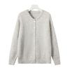 Europe and the United States hot-selling soft knitted cardigan women's 2026 new retro buckle gray sweater jacket ins wind