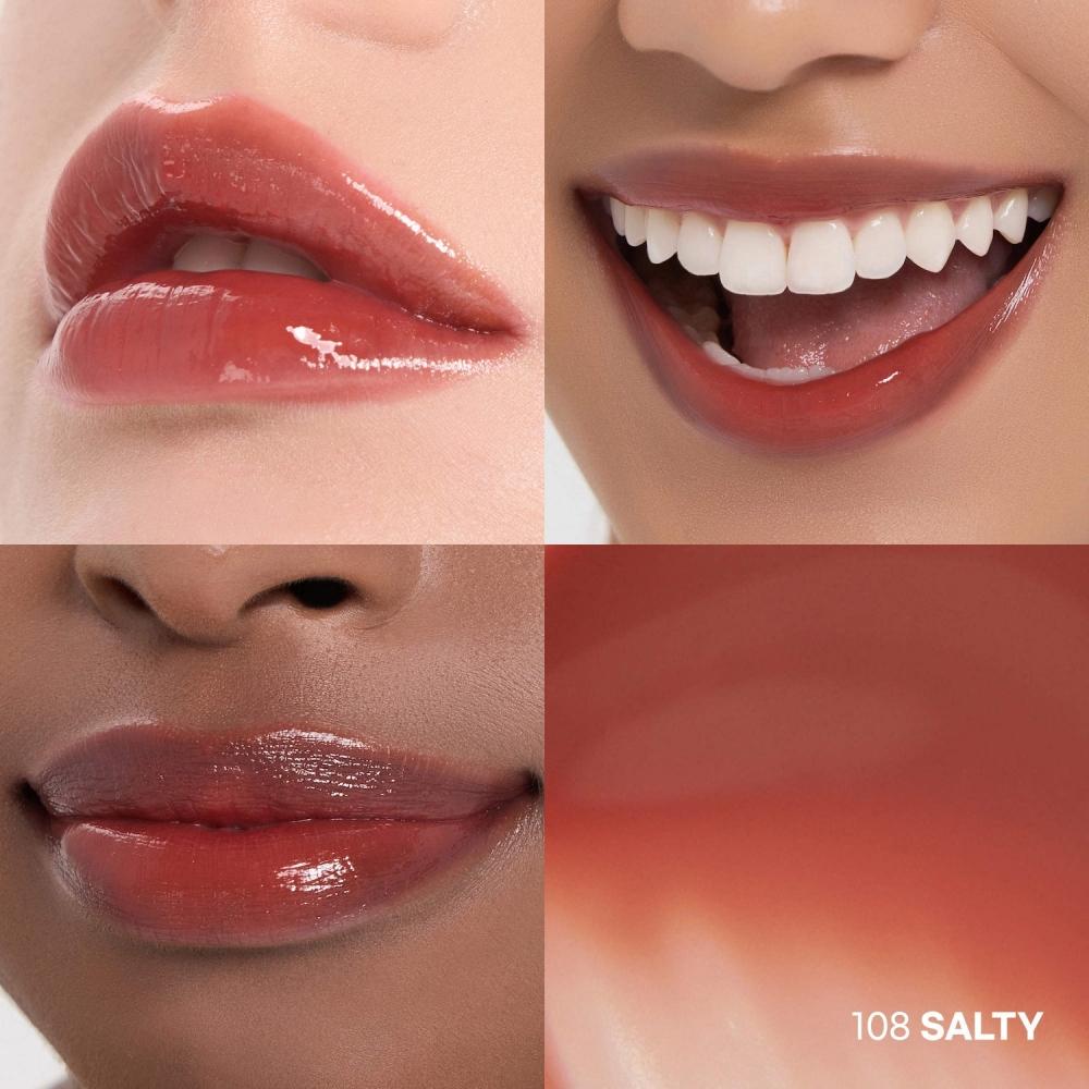 Laka Fruity Glam Tint Hydrating Long Lasting Lip Stain 0.15 Oz 4.5 Ml 108 Salty Muted Brick