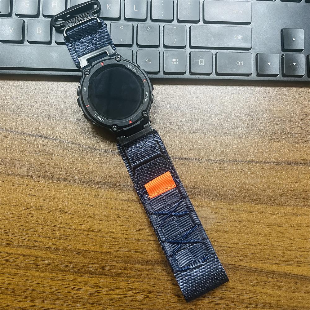 Bracelet en nylon coloré pour Huami Amazfit T-rex 2 boucles pour bracelet de rechange Huami Amazfit Trex/Trex Pro/Trex Ultra Bracelet tyrannosaure