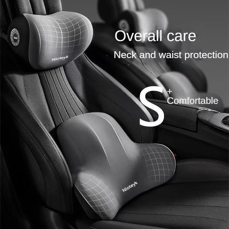 Universal Car Memory Foam Neck Pillow Protection Lumbar Backrest Cushion Lumbar Cushion Car Headrest Cushion Seat Accessories