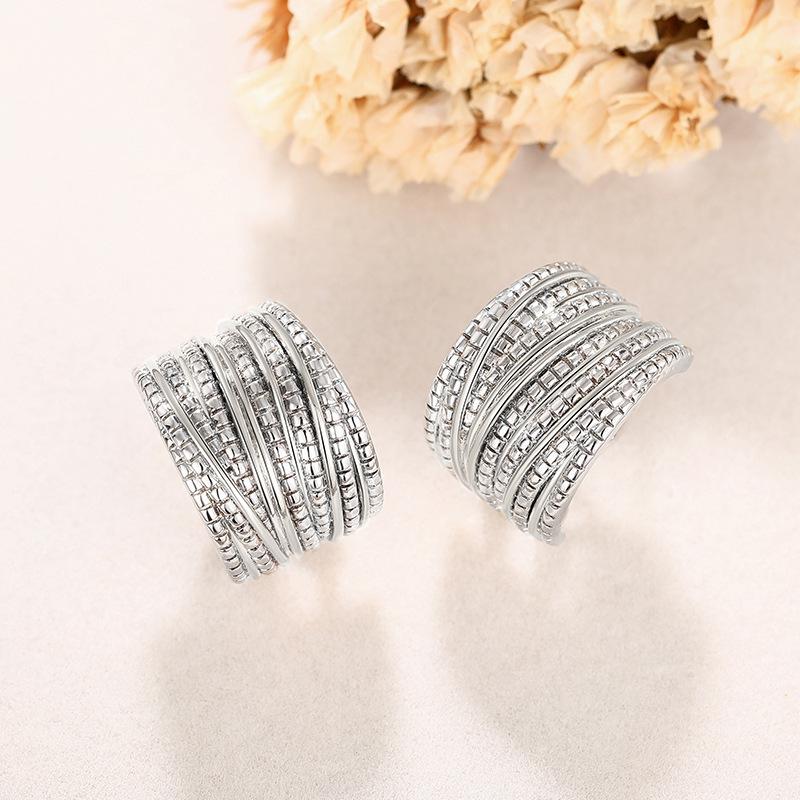 Line Design Stud Earrings For Women, Two-Color Exquisite Temperament Jewelry, Elegant French Chic Jewelry.