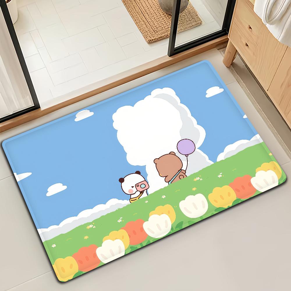 Bubu Dudu Cartoon Anime Door Mat Bath Microfiber Decorative Versatile Flannel Floor Mat Quick Dry Absorbent Non-slip Sole