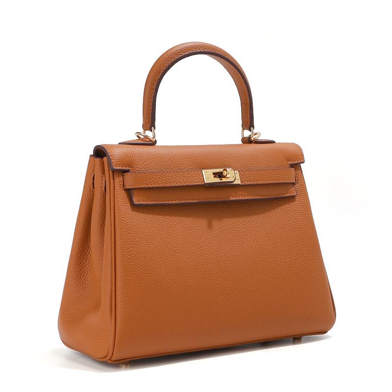 Top Grain Cowhide Kelly High-End Women's Genuine Leather Handbag/Shoulder Crossbody Bag