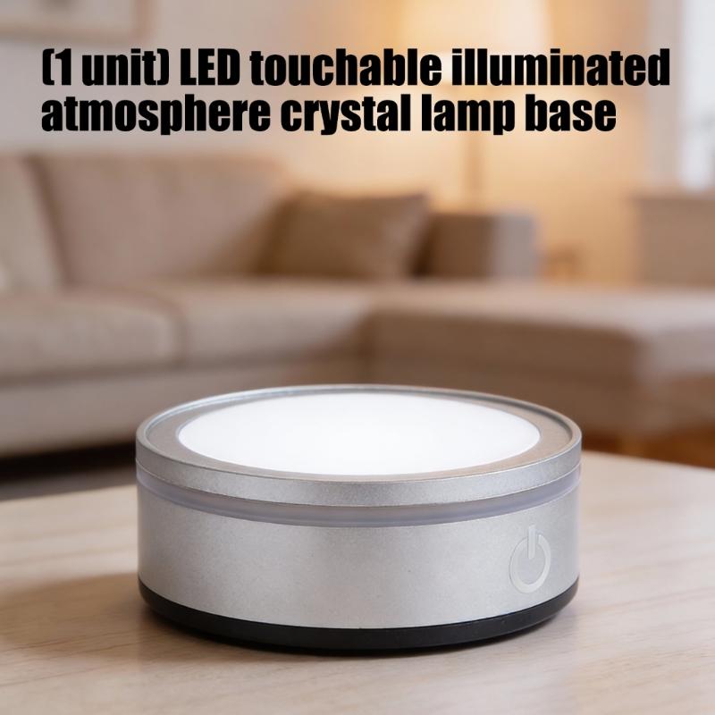 Multiple Color Changing Touch Control LED Crystals Lamp Base with Adjustable Brightness for Atmospheres Lighting