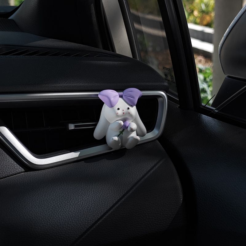 

New Car Air Freshener Car Vent Decoration Perfume Diffuser Stone Little Rabbit Car Interior Fragrance Ornament for Women Purple Rabbit (1 Bottle of Essential Oil Included)