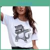 Süßes und frisches Style Einhorn-Print T-Shirt Baumwolle Kurzarm Pullover für Damen