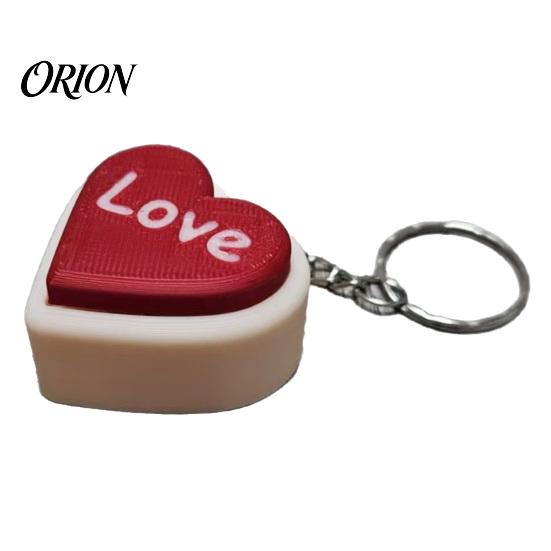 Heart-shaped Fidget 3D Printed LOVE Heart Clicker Keychain, Stress Relief Push Button Compact Vent Keychain Toy, Portable Desk Gadget, Cute