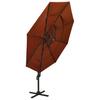 vidaXL Sonnenschirm mit Aluminium-Mast 4-lagig Terrakottarot 3x3 m
