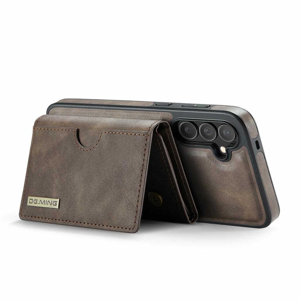 DG.MING M6 Series For Samsung Galaxy S25 FE Case Magnetic Wallet PU + PC + TPU Phone Cover